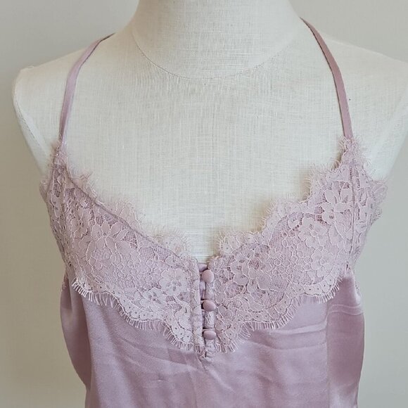Abercrombie & Fitch Pink Mauve Lace Trim Cami Bodysuit - Picture 2 of 6
